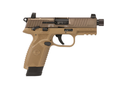 FN 502 Tactical .22 LR Semi-Auto Pistol with Flat Dark Earth Finish and Suppressor Height Sights 66-101006