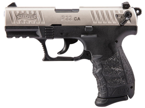 Walther Arms P22 22LR Semi-Auto Pistol with Nickel Finish and Adjustable Sights