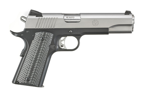 Ruger SR1911 .45 ACP Stainless Steel Semi-Auto Pistol with G10 Grips and Novak Sights