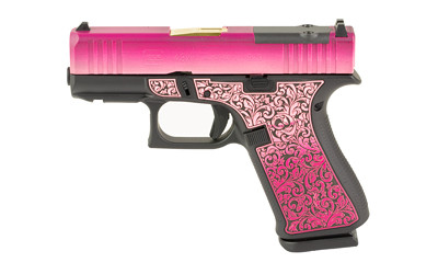 GLOCK 43X 9mm Sub-Compact Semi-Automatic Pistol with Pink and Black Cerakote Finish and MOS Features