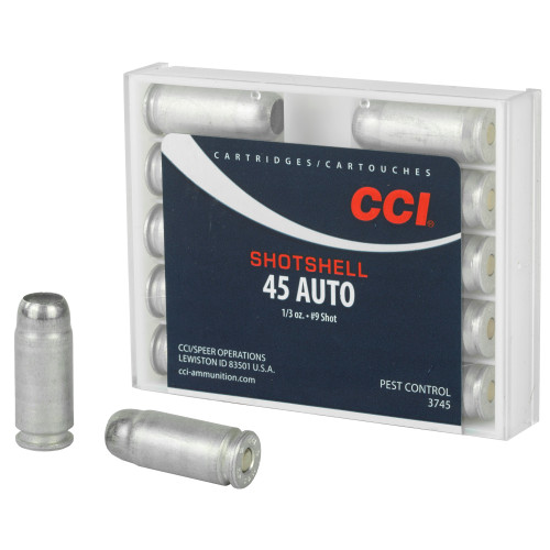 CCI Ammunition 45 ACP #9 Shotshell – 120 Grain, 10 Rounds Per Box