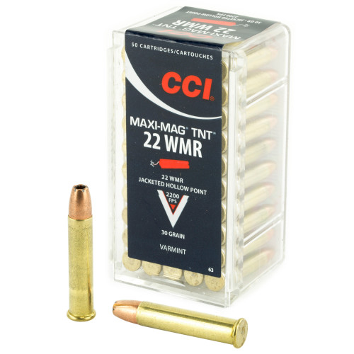 CCI Ammunition 22 WMR TNT Maxi-Mag Hollow Point - 30 Grain, Box of 50 Rounds