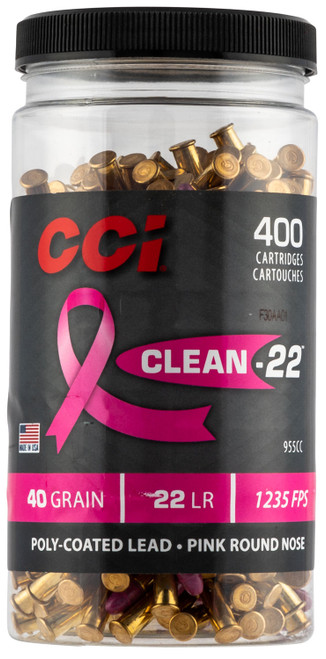 CCI 955CC Clean-22 .22 LR Lead Round Nose Ammunition - 400 Rounds per Box