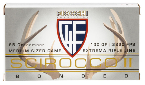 Fiocchi 65CMSCA 6.5 Creedmoor Swift Scirocco II Boat Tail Spitzer Bullet - 130 Grain, Brass Casing, Sport Shooting