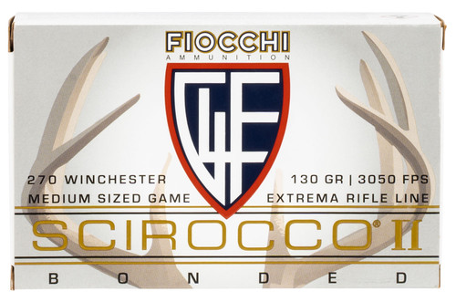 Fiocchi 270SCA Scirocco II Bonded 130 Grain Hunting Rifle Ammunition