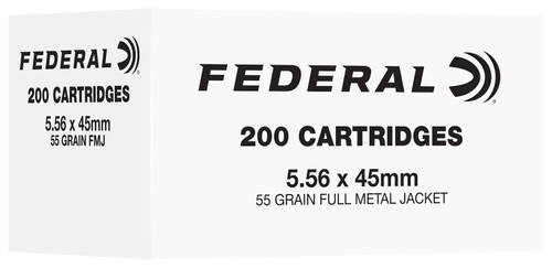 Federal FC556F200 5.56 NATO 55-Grain Full Metal Jacket Ammo - 200 Rounds