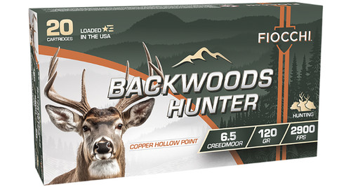 Fiocchi 65CMBHC Backwoods Hunter 6.5 Creedmoor 120 Grain Copper Hollow Point Ammunition
