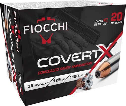 Fiocchi 38CCWA Covert X 125 Grain Jacketed Hollow Point Ammunition for 38 Special Pistols