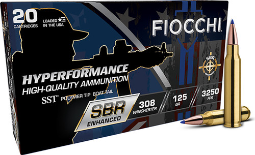 Fiocchi 308SBRA Hyperformance 125 Grain Super Shock Tip Ammo - Short Barrel optimized