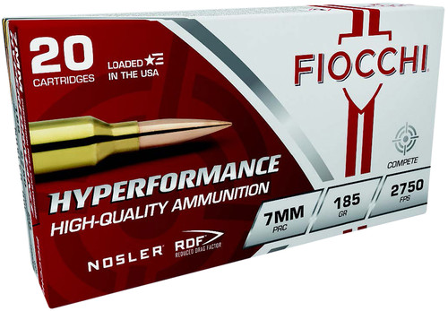 Fiocchi 7mm PRC Hyperformance Match Ammunition with Nosler RDF Bullet  185 Grain, 20 Rounds