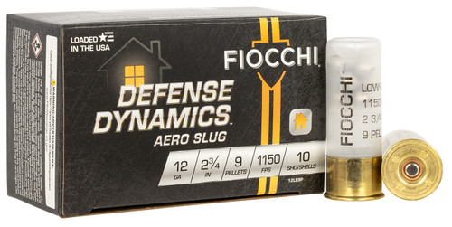 Fiocchi Defense Dynamics 12 Gauge Low Recoil Buckshot  2.75 inch, 1 Buck Shot, 10 Rounds per Box
