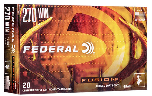 Federal Fusion Tipped 150 Grain .270 Winchester Rifle Ammunition  20 Rounds per Box