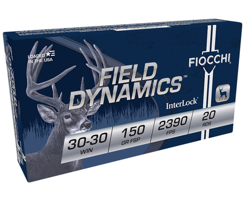 Fiocchi 3030B 30-30 Winchester Flat Soft Point Ammunition, 150 Grain  20 Rounds per Box