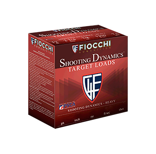 Fiocchi Shooting Dynamics 12 Gauge 2.75-Inch 1-1/8 oz Shot Shells, 8 Shot Size, 1280 fps - 25 Rounds per Box