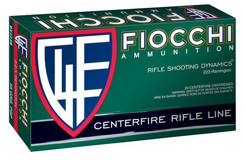 Fiocchi 223B50 223 Remington Pointed Soft Point Ammunition - 55 Grain, 50 Rounds