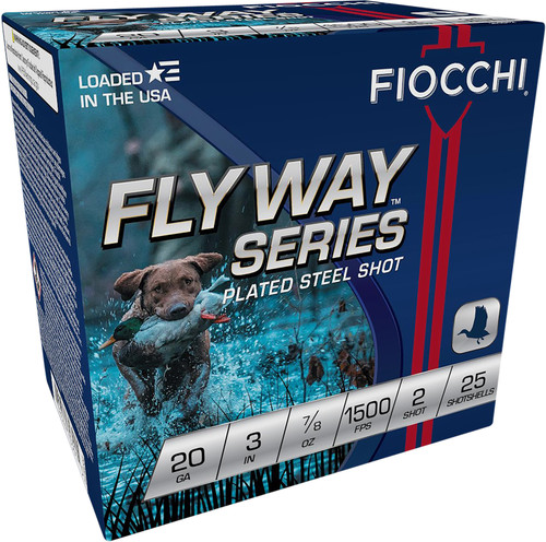 Fiocchi Waterfowl Speed Steel Shotshells 20 Gauge, 3 Inch, 2 Shot Size, 7/8 oz, 1500 fps, 25 Rounds per Box