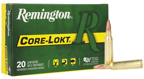 Remington Ammunition Core-Lokt Pointed Soft Point for 250 Savage  100 Grain, Brass Casing, 20 Rounds