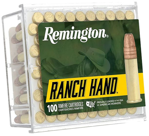Remington Ammunition Rimfire Ride or Die Ranch Hand 22LR 38-Grain Copper Plated Hollow Point - 100 Rounds per Box