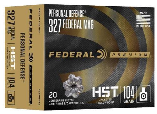 Federal P327HST1S 327 Federal Magnum Jacketed Hollow Point Ammunition - 104 Grain, 20 Rounds