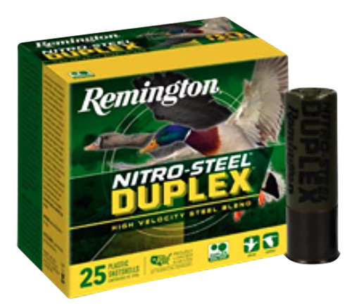 Remington Ammunition R20323 12 Gauge 3-Inch Duplex Steel Shot Shells, 1 1/4 oz, 2 Shot Size, 1450 fps, 25 Rounds per Box