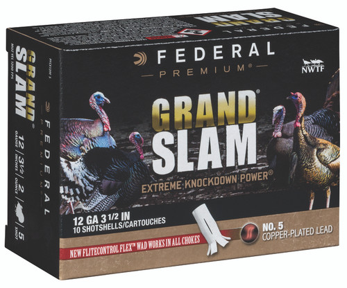Federal Premium Grand Slams FliteControl Flex 12 Gauge Hunting Ammo, 3.5-inch, 2 oz, Shot Size 5