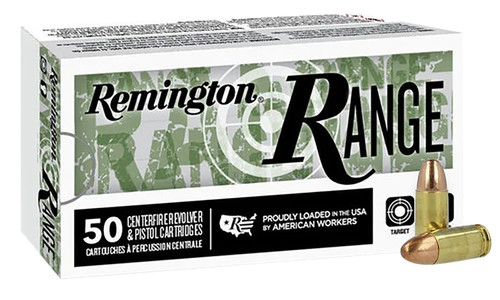 Remington Ammunition R27778 9mm Luger 115 Grain Full Metal Jacket Target Shooting Ammo - Pack of 50 Rounds