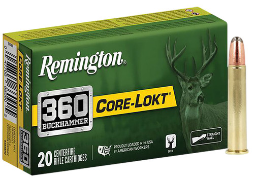 Remington Ammunition Core-Lokt 360 Buckhammer 200 Grain Soft Point Hunting Ammo R27743