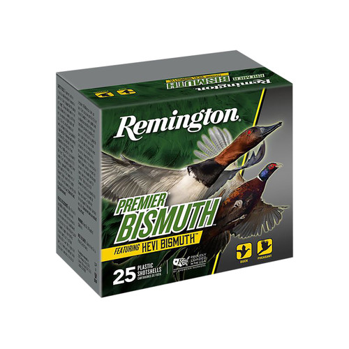 Remington Ammunition HEVI Bismuth 12 Gauge Shotgun Shells, 2¾ Inch, 1 1/4 Ounce, No. 5 Shot - Pack of 25 Rounds