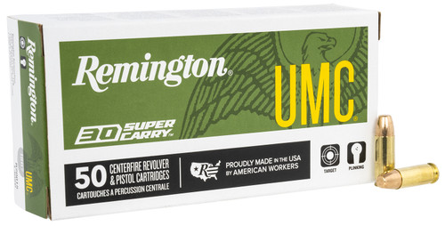Remington Ammunition R20015 UMC 30 Super Carry 100-Grain Full Metal Jacket Target Rounds (50 per Box, 20 Boxes per Case)