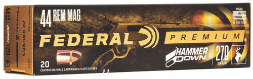 Federal Premium Hammer Down .44 Mag 270 Grain Bonded Soft Point Ammo, 20 Rounds per Box