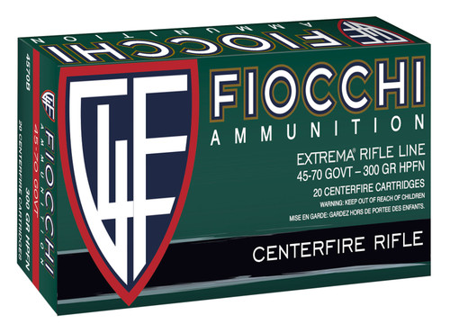 Fiocchi 4570B .45-70 Government Hollow Point Flat Nose Ammunition - 300 Grain, 20 Rounds per Box
