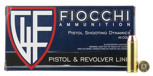 Fiocchi 45LCCMJ 45 Colt Complete Metal Jacket Ammo - 225 Grain for Target Shooting