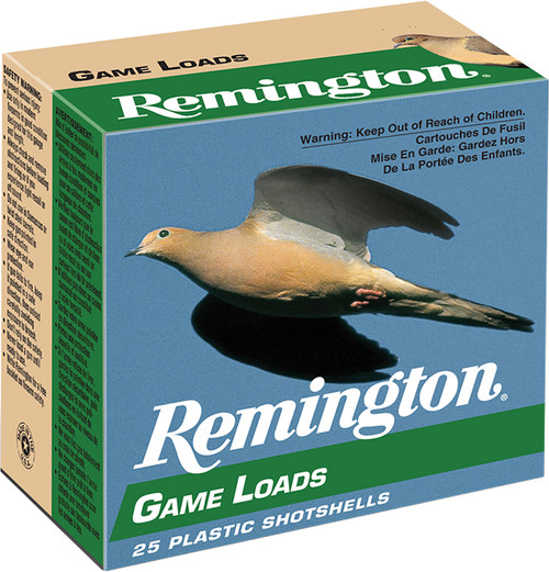 Remington Ammunition REM 20032 Game Load 12 Gauge, 2.75 inch, 1 oz Lead Shot, 8 Size, 1290 fps, 25 Rounds per Box