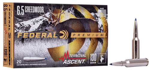 Federal Premium Terminal Ascent 6.5 Creedmoor 130 Grain Bonded Hunting Ammo - P65CRDTA1