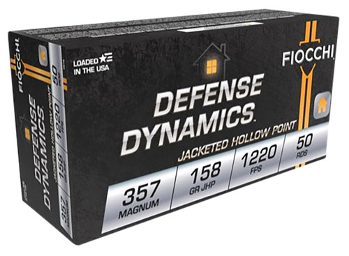 Fiocchi Defense Dynamics .357 Magnum Jacketed Hollow Point Ammo - 158 Grain, 50 Rounds
