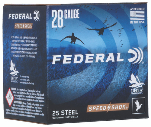 Federal Speed-Shok 28 Gauge Steel Shotgun Ammunition – 2.75 Inch, 5/8 oz, Size 6, 1350 fps