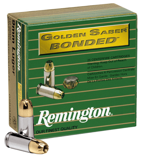 Remington Ammunition 29343 GSB9MMCB 9mm Luger Bonded Brass Jacketed Hollow Point 147 gr for Home Defense