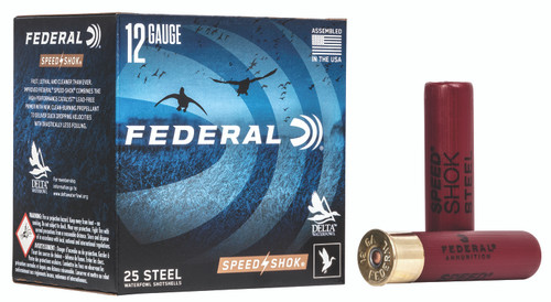 Federal Speed-Shok 12 Gauge Steel Shotgun Ammo – 3.5 inch, 1 3/8 oz, #4 Shot, 1550 fps, 25 Rounds per Box