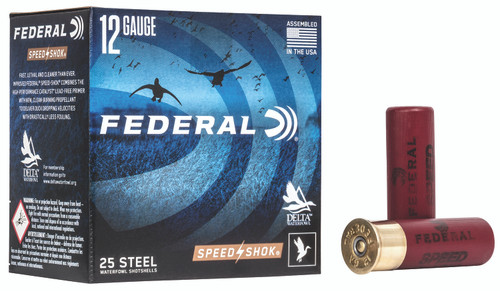Federal Speed-Shok 12 Gauge Steel Shotgun Ammunition – 3 Inch, 1 1/8 Oz, Size 2, Muzzle Velocity 1550 fps