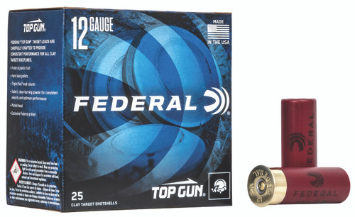 Federal Top Gun 12 Gauge 2.75 Inch Shotshells with Lead Shot and Fiber Wad – 1-1/8 oz, Shot Size 8, 1200 fps