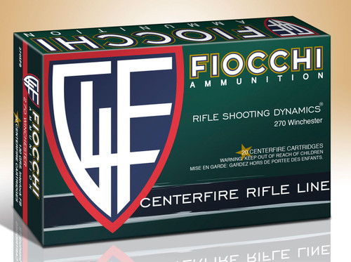 Fiocchi 270SPB .270 Winchester Pointed Soft Point Hunting Ammunition - 130 Grains, 20 Rounds per Box