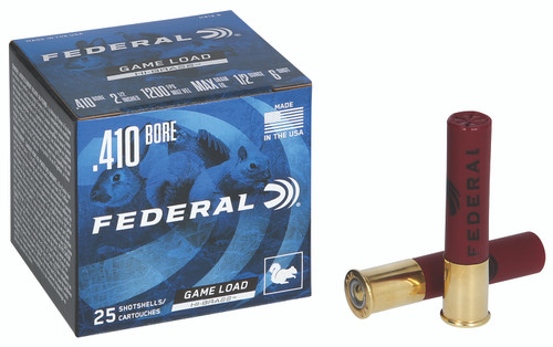 Federal Game-Shok Upland Heavy Field 410 Gauge Shotgun Shells, 2.5 Inch, 6 Shot, 1/2 oz, 1200 fps, Pack of 25