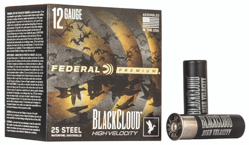 Federal Black Cloud FS Steel 12 Gauge 3-inch 1-1/8 oz Steel Shot, Shot Size 4  High-Performance Waterfowl Ammunition