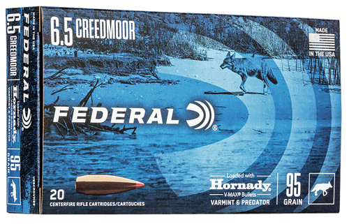 Federal Varmint & Predator 6.5 Creedmoor 95 gr Hornady V-Max Ammo - Reliable Hunting Cartridge