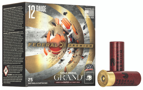 Federal Gold Medal Paper Shotshells 12 Gauge, 2.75 Inch, 1-1/8 Oz, Shot Size 7.5 – Sport Shooting Ammo