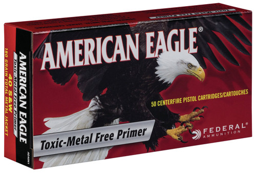 Federal American Eagle 40 S&W 180 Grain Total Metal Jacket Target Ammunition (50 Rounds per Box)