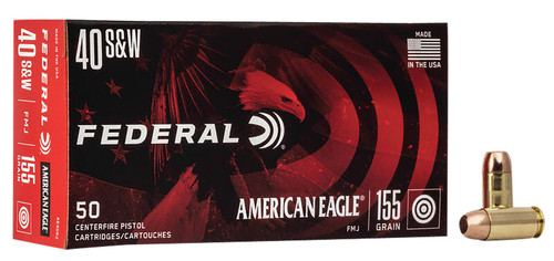 Federal American Eagle .40 S&W 155 Grain Full Metal Jacket Target Ammunition – 50 Rounds