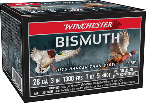 Winchester Ammo SWB2835XV 28 Gauge 3-inch #5 Bismuth Shot - 1 oz, 15 Rounds per Box, 10 Boxes per Case