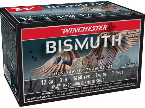 Winchester Ammo SWB1231XV 12 Gauge 3-inch #1 Bismuth Shotshells – 1 3/8 oz, 15 Rounds per Box