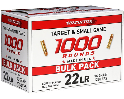 Winchester Ammo 22LR1KHP 22 Long Rifle 36-Grain Plated Hollow Point Ammunition, 2,000 Rounds